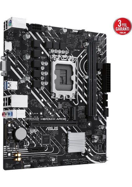Prıme H610M-K Argb Intel H610 LGA1700 Ddr5 5600 HDMI VGA M2 Usb3.2 Aura Rgb Matx 96GB Kadar Ram