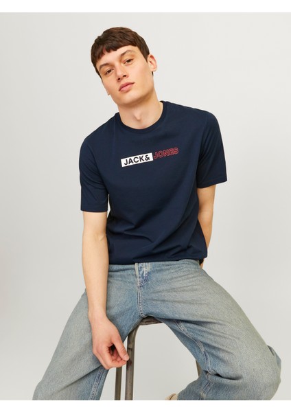 JJECORP LOGO TEE PLAY SS Lacivert Erkek Kısa Kol T-Shirt fırsatları