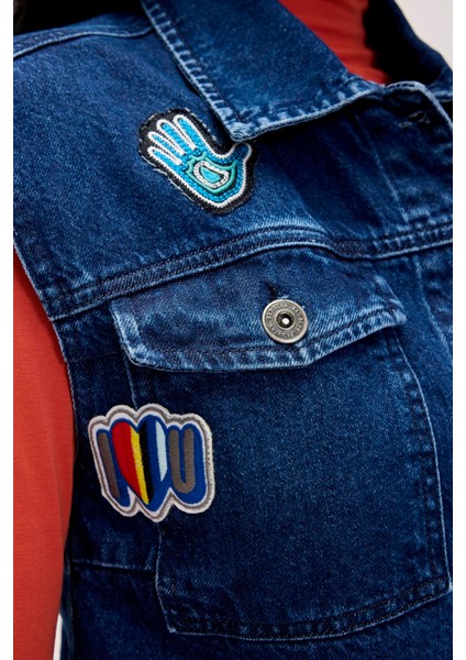 Joanne İndigo Kadın Denim Yelek fırsatları