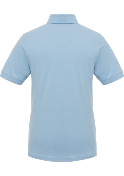 Erkek Mavi Triko Yaka Garnili Polo T-Shirt fiyatları