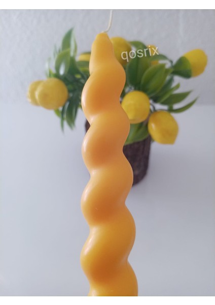 5'li Sarı Italyan Burgulu Şamdan Mumu Doğal Kokulu Uzun Çubuk Konik Burgu Spiral Mum Dekoratif fiyatları