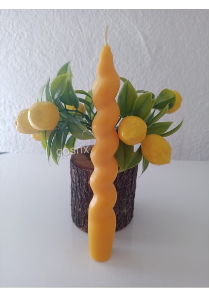 5'li Sarı Italyan Burgulu Şamdan Mumu Doğal Kokulu Uzun Çubuk Konik Burgu Spiral Mum Dekoratif modelleri