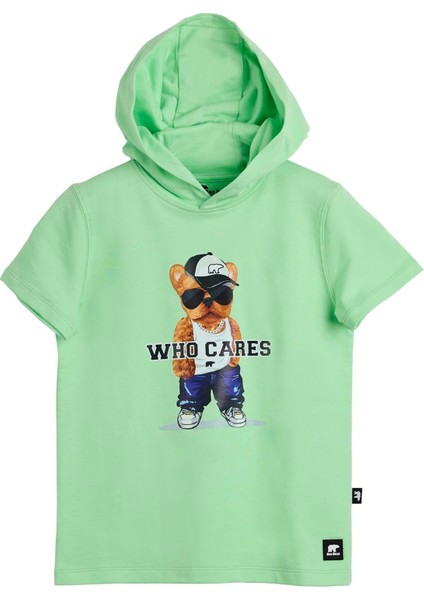 Mood Yeşil Çocuk Baskılı Hoodie Sweatshirt