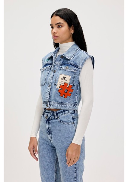 Joanne Blue Kadın Denim Yelek fiyatları