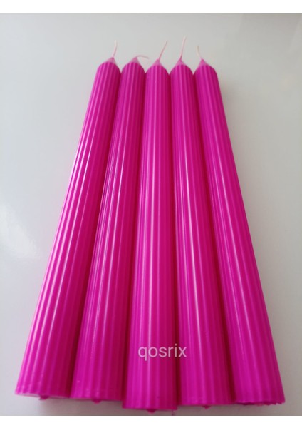 5'li Pembe Fuşya Şamdan Mumu 1. Kalite Doğal Kokulu Uzun Çubuk Konik Mum Dekoratif fiyatları