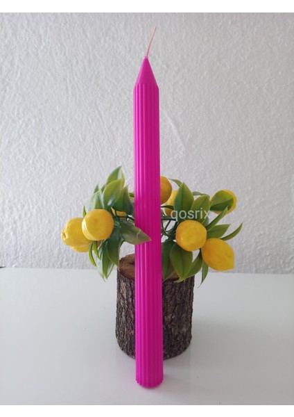 5'li Pembe Fuşya Şamdan Mumu 1. Kalite Doğal Kokulu Uzun Çubuk Konik Mum Dekoratif fırsatları
