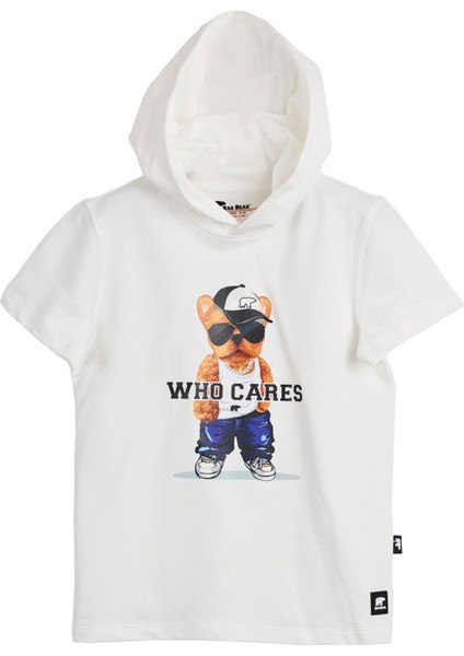 Mood Beyaz Çocuk Baskılı Hoodie Sweatshirt