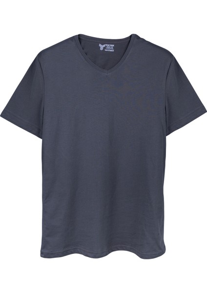 Unisex V Yaka Regular Fit Casual Basic T-Shirt