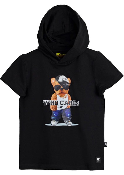 Mood Siyah Çocuk Baskılı Hoodie Sweatshirt