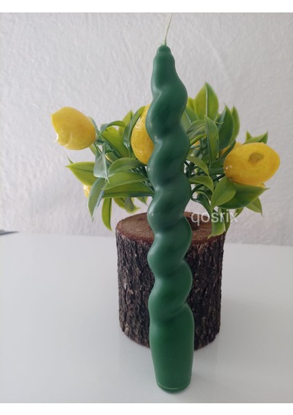 5'li Yeşil Italyan Burgulu Şamdan Mumu Doğal Kokulu Uzun Çubuk Konik Burgu Spiral Mum Dekoratif modelleri