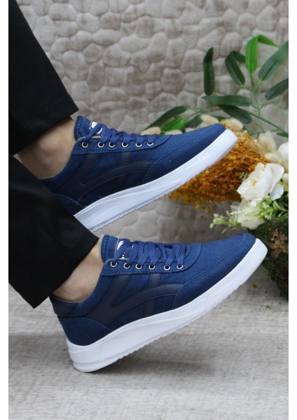 Dks 2004 Mavi Hafif Rahat Keten Sneaker Erkek Ayakkabı indirimleri