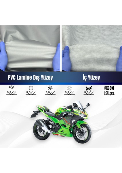 Ultra Shop Kawasaki Ninja 250 R Su Geçirmez Motosiklet Branda 4 Mevsime Uygun Motor Branda