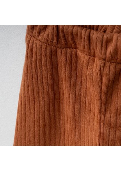 Sevimli Ayıcık Tasarımlı Badi ve Tarçın Renk Pantolonlu % 100 Pamuklu Unisex 2’li Bebek Takımı indirimleri