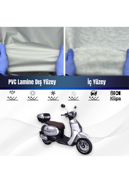 Ultra Shop Kuba Brilliant 50 Pro Su Geçirmez Motosiklet Branda 4 Mevsime Uygun Motor Branda