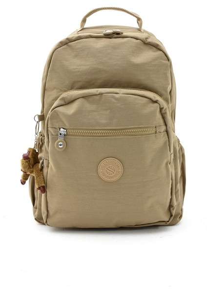 Suya Dayanıklı Krinkıl Kumaş Çok Gözlü Büyük Boy Laptop Okul ve Sırt Çantası