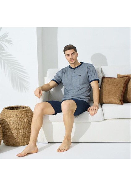 9009 Erkek Yazlık Şortlu Pijama Takım