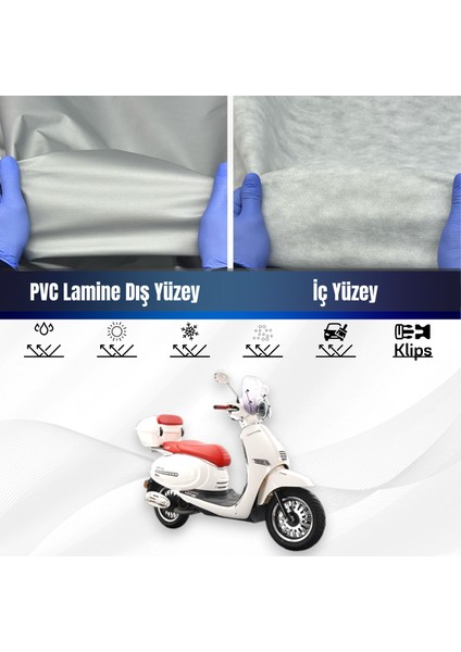 Ultra Shop Kuba Brilliant 125 Pro Su Geçirmez Motosiklet Branda 4 Mevsime Uygun Motor Branda