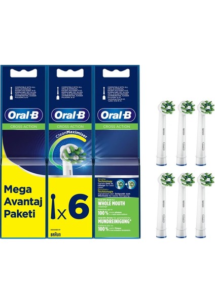 Oral-B Cross Action Clean Maximiser 6’lı Diş Fırçası Yedek Başlığı EB50