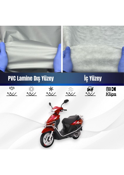 Ultra Shop Kuba Matrix 150 Su Geçirmez Motosiklet Branda 4 Mevsime Uygun Motor Branda