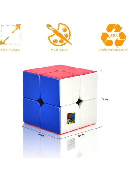 Moyu Meilong 2x2 Magnetic Cube 2m - Mıknatıslı Standlı Tornavidalı Stickersız Akıl Zeka Rübik Küp