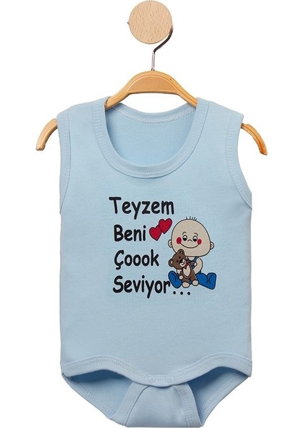 Teyzem Beni Çoook Seviyor Yazılı Çıt Çıtlı Atlet Body-Zıbın