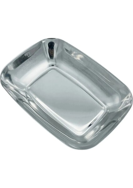 Paslanmaz Çelik Kayık Tabak Kase - Çerezlik, Meze ve Salata Kasesi Sosluk, 14 Cm, 2 Adet Orta Boy