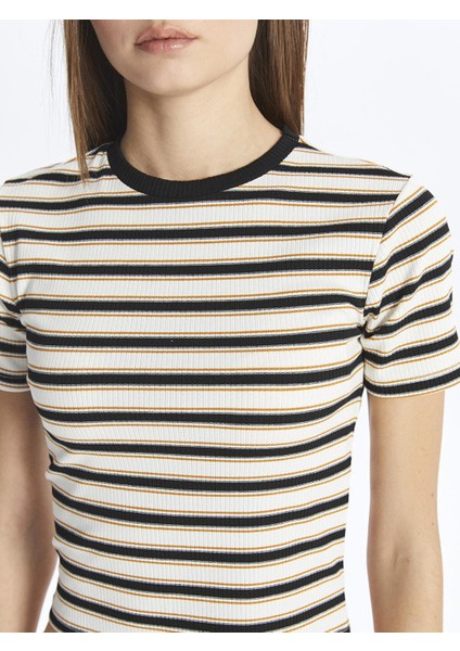 Xsıde Bisiklet Yaka Çizgili Kısa Kollu Kadın Crop fırsatları