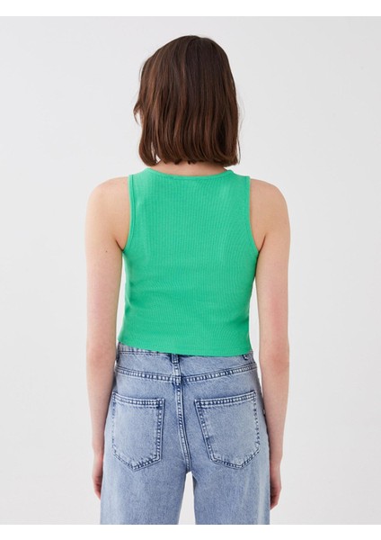 Xsıde Kadın Bisiklet Yaka Düz Crop