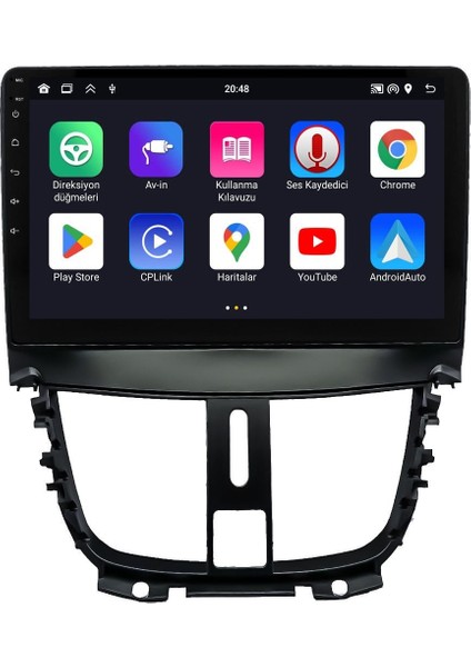 Peugeot 207 (2006-2012) Android 14 Multimedya - 2 GB Ram - 32 GB Hafıza - Carplay CRV4421XP
