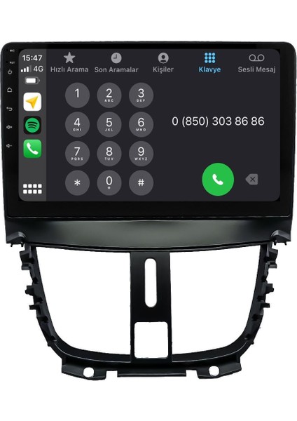 Peugeot 207 (2006-2012) Android 14 Multimedya - 2 GB Ram - 32 GB Hafıza - Carplay CRV4421XP