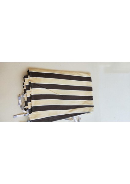 Kahve Krem Çizgili Balkon Perdesi, Balkon Çadır Brandası, Balkon Güneşlik modelleri