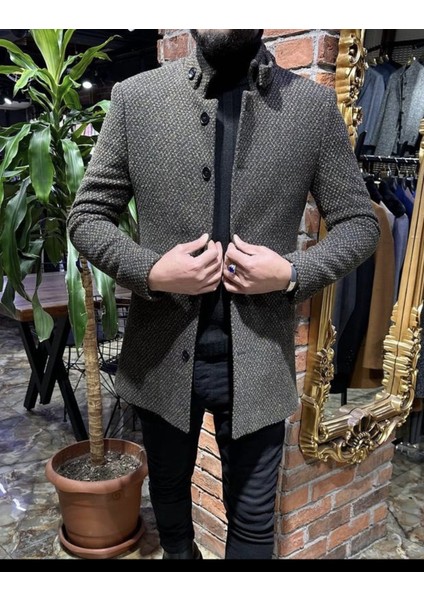 Erkek Dik Yaka Hakim Yaka Erkek Kaşe Mont Ceket Palto Kaban Blazer Kesimtrençkot modelleri
