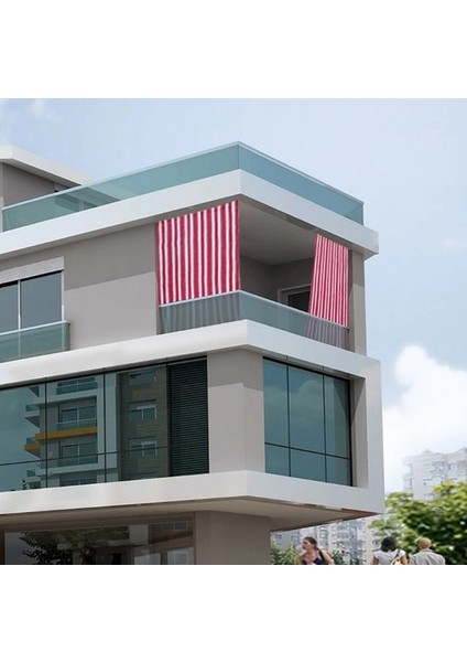 Kırmızı Beyaz Çizgili Balkon Perdesi, Balkon Çadır Brandası, Balkon Güneşlik fiyatları