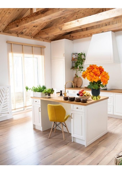 Yapay Çiçek Somon Ortanca Aranjmanı Siyah Gold Vazolu Masa Üstü Çiçeği Arajman fırsatları