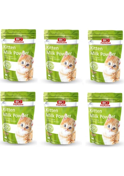 Bio Pet Active  Kitten Milk Powder Yavru Kedi Süt Tozu 200 Gr. x 6 Adet