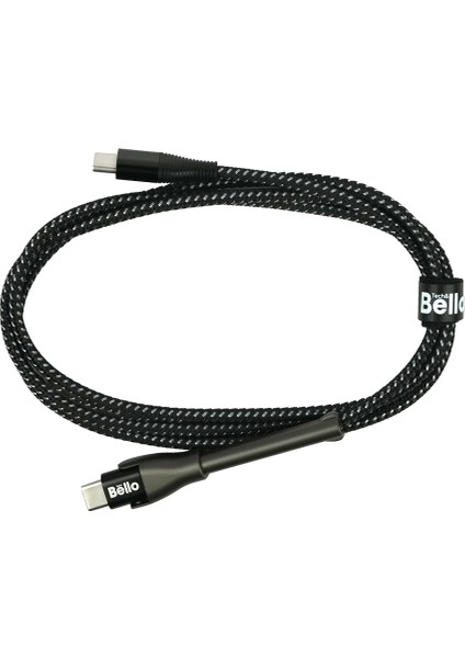 BA-02 Type-C Type-C Standlı Koruyuculu Örgülü Hızlı Şarj Data Kablosu 100W 1.2m