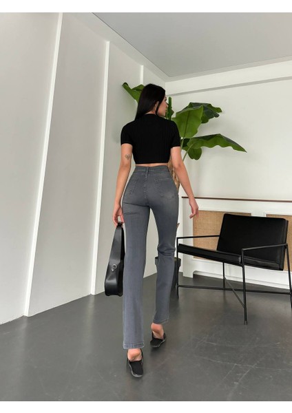 90's Kar Yıkama Süper Ekstra Yüksek Bel Likralı Füme Jeans fırsatları