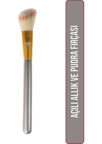 Professinal Makeup Brush Champagne Açılı Allık ve Pudra Fırçası Makyaj Fırçası No:14 fiyatları