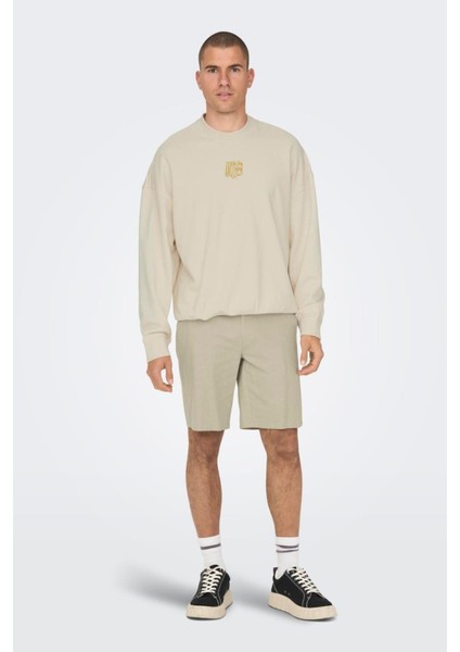 Onsmark 0011 Cotton Lınen Shorts Noos Bej