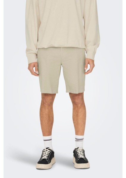 Onsmark 0011 Cotton Lınen Shorts Noos Bej