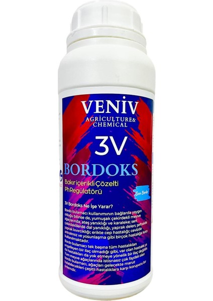 Veniv Agriculture 3V Bordoks Bulamaç Ph Regülatörü  Bakır ve Kireç içerikli Konsantre 1 L/1.25 kg