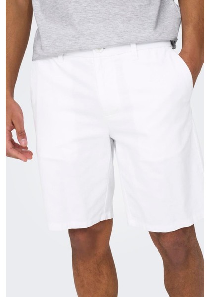 Onsmark 0011 Cotton Lınen Shorts Noos Beyaz modelleri