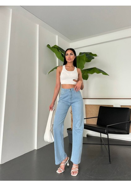 Palazzo Süper Ekstra Yüksek Bel Likralı Mavi Jeans fiyatları