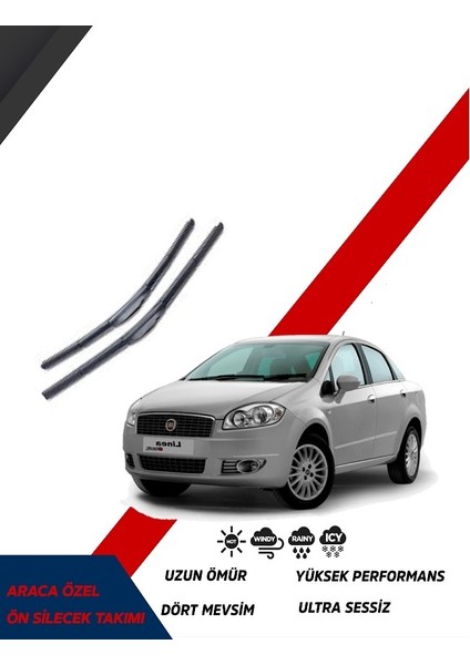 Fiat Linea 2010 Model Araca Özel Muz Silecek Seti Sürücü Taraf 650MM Yolcu Taraf  380MM