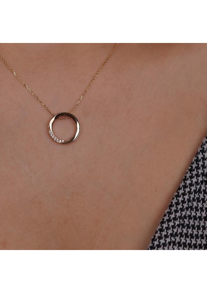 Taşlı Halka Kolye modelleri