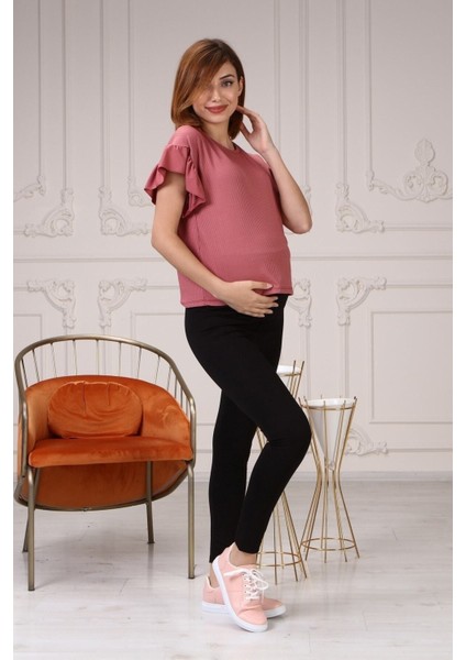 Kadın Siyah Ayarlanabilir Bel Hamile Tayt modelleri