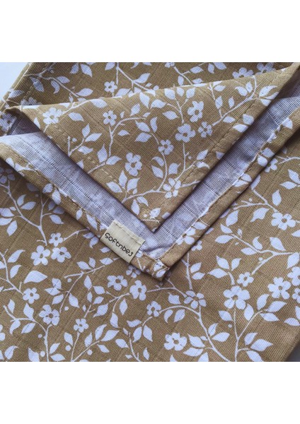 Çok Amaçlı Çiçekli Müslin Örtü 2'li Set Pamuk 100X120 cm