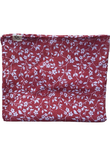 Çok Amaçlı Pembe Renk Çiçekli Müslin Örtü Pamuk 100X120 cm