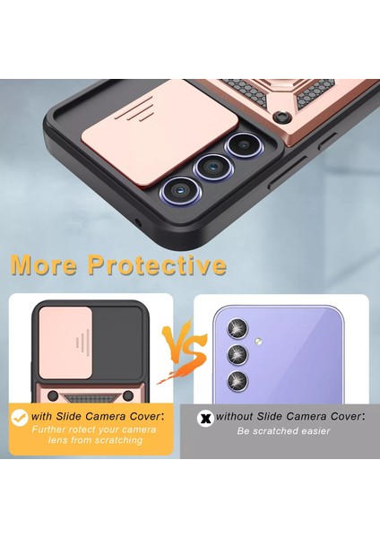 Galaxy A14 Kılıf Standlı Manyetik Yüzüklü Kamera Sürgülü Ultra Koruma Tank Zırh Kapak modelleri