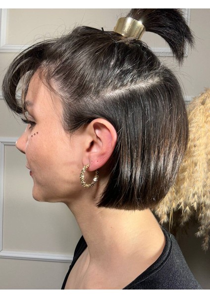 Altın Rengi Büyük Boy Tırtıklı Halka Küpe modelleri